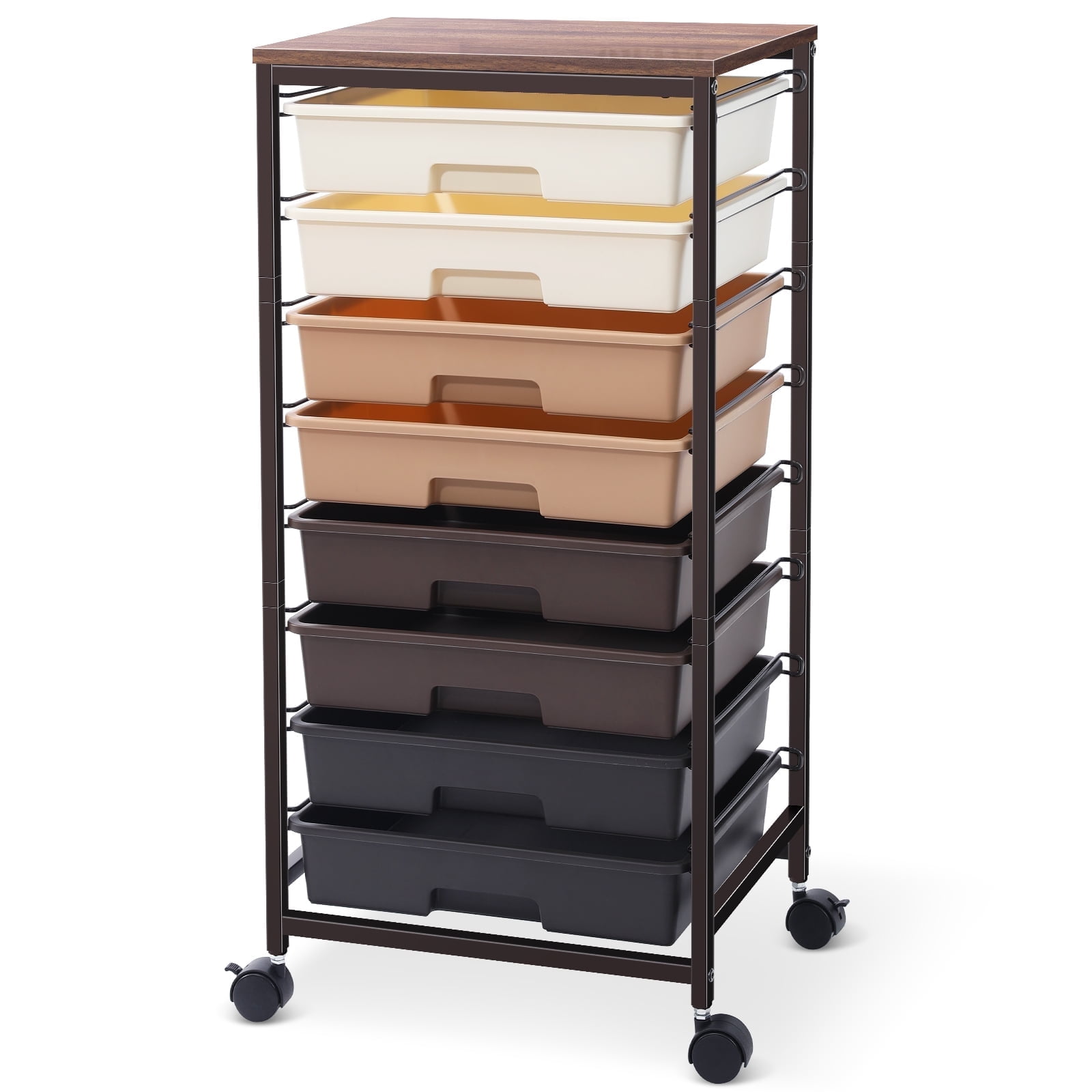 KK KINGRACK 8 Drawer Rolling Storage Cart with Wheels Office School ...