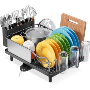 KINGRACK, Dish Drying Rack, Large Capacity, Stainless Steel, Gray ...