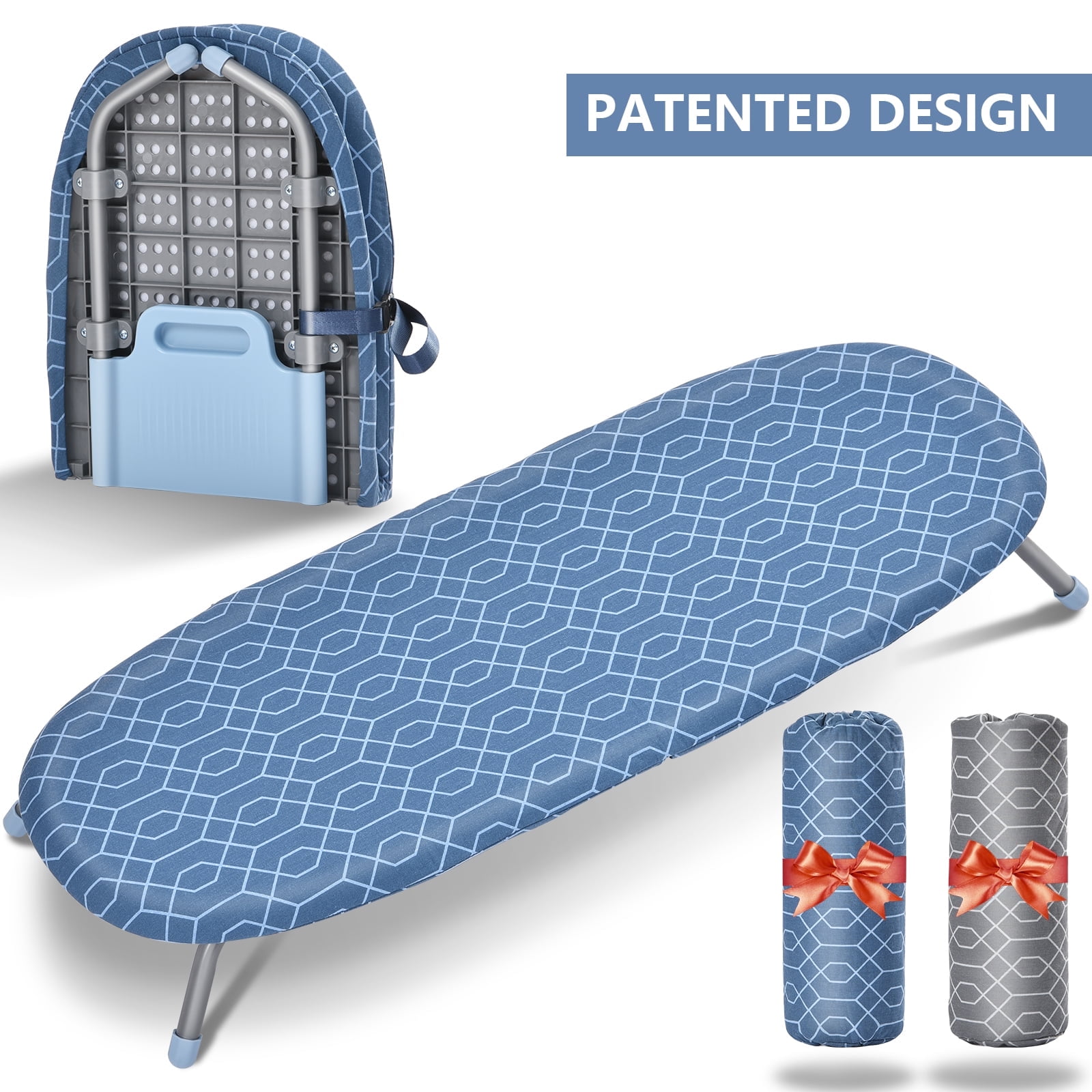 KK KINGRACK Foldable Ironing Board, Tabletop Small Ironing Board with Heat Resistant Ironing Cover, Portable Iron Board for Home Travel Use