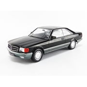 KK Scale 1985 Mercedes-Benz S Class 500SEC C126 Coupe Black and Grey 118