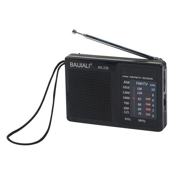 KK228 Portable AM Radio with Telescopic Antenna Mini Radio Powered By 2 AA Battery Stereo Sound Speaker Radio Best Reception 2 Band Radio