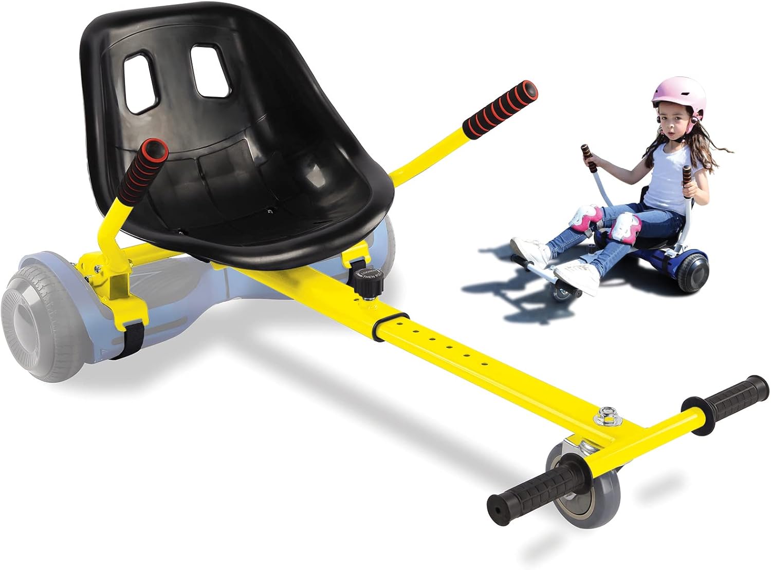 KKA Hoverboard Kart Buggy Attachment - Transform 6.5"/8"/10" Hoverboards Into A Go Kart (Pink)