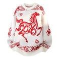 thumbnail image 1 of KKBOTIVE 2026 Sweater for Mens Casual Horse Graphic Fashion Crew Neck Long Sleeve Sweaters Jacket Men's Year Themed Outerwear, White Size: XL, 1 of 9