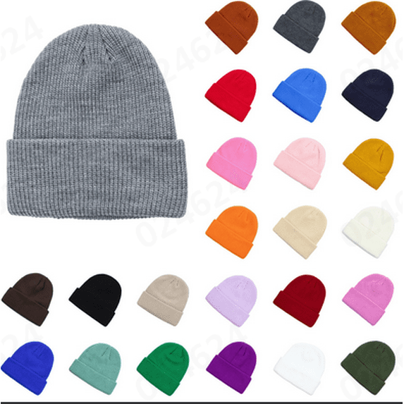 KKBOTIVE Adult Winter Hat - Beanie for Men Women Thick Knitted Unisex Solid Color Winter Hats Beanies Fashion Cap Black One Size
