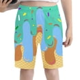thumbnail image 1 of KKBOTIVE Athletic Shorts for Boys Casual Graphic Print Cargo Shorts Elastic Waistband Pants Cozy with Pockets for Outdoor Running Holiday Short Pants Kids Fashion Sweat Pant, Yellow Size: 9-10 Years, 1 of 4