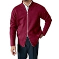 thumbnail image 1 of KKBOTIVE Baseball Sweater Men Collared Solid Color Pullovers Winter Warm Dailywear Men's Fashion with Zipper ( Red Size: XXL ), 1 of 4