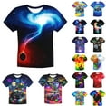 thumbnail image 1 of KKBOTIVE Boys 3D Printed T-Shirt Fashion Funny Graphic Short Sleeve Tees Cool Tops for Kids Streetwear, Colorful Size: 9-10 Years, 1 of 3