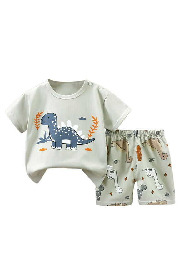 Boys 5t Clothes Sets Color Block Collared T Shirt Top and Shorts Pants Set Kids 2pcs Summer Outfits Set, Light Green Size: 3-4 Years