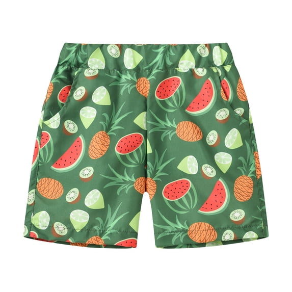 KKBOTIVE Boys Athletic Shorts Lightweight Quick Drying Hiking Cargo Shorts Comfort with Pockets and Drawstring Beach Pool Shorts for Kids Youth Fashion Clothing, Green Size: 5-6 Years
