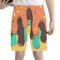 thumbnail image 1 of KKBOTIVE Boys Basketball Shorts Casual Stretch Sport Cargo Shorts Cozy with Pockets for Outdoor Running Beach Pool Shorts Kid's Fashion Clothes, Orange Size: 9-10 Years, 1 of 4