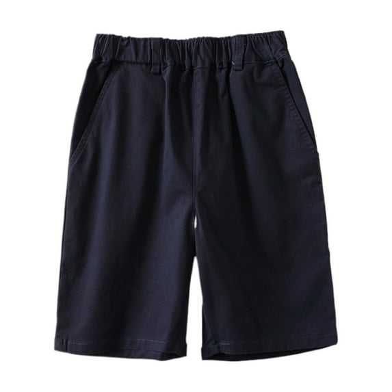 KKBOTIVE Boys Cargo Shorts Athletic Short Pants Elastic Waist Comfort Casual Summer Lightweight Sports Shorts for Kids Outdoor Play Wear ( Navy Size: 3-4 Years )