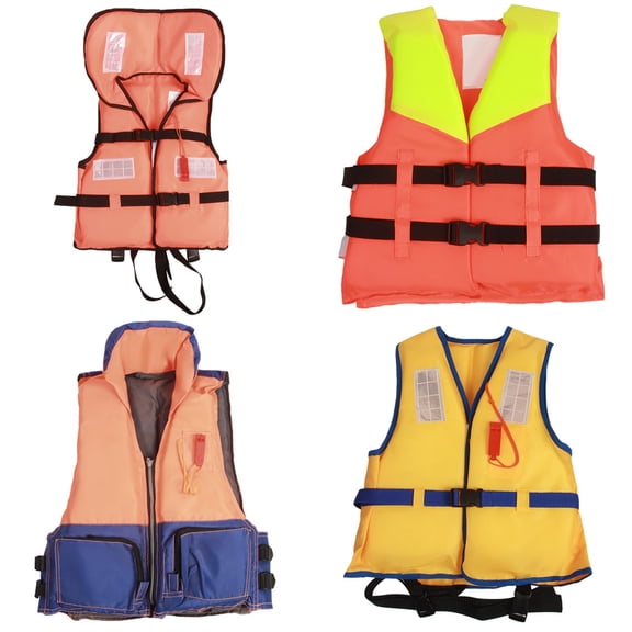 KKBOTIVE Boys Girls Life Jacket, Swim Vest for Kids 3-14 Years, Casual Portable Life Vest with Large Buoyancy, Orange One Size