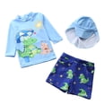 thumbnail image 1 of KKBOTIVE Boys Sun Protective Long Sleeve Swim Shirt and Trunks Two Piece Rash Guard Set with UPF 50+ ( Green Size: 1-2Years ), 1 of 3