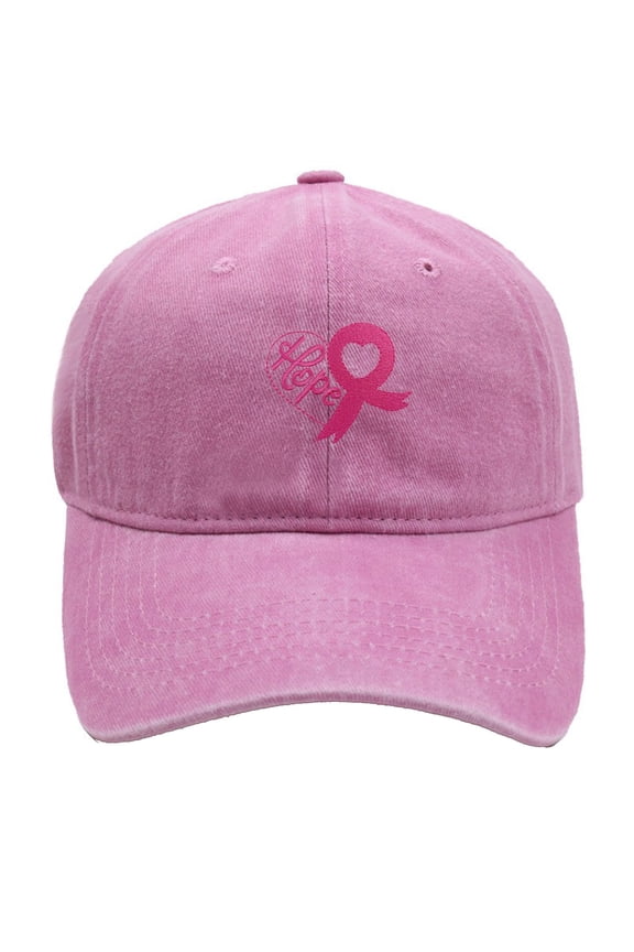 Breast Cancer Awareness Hat for Women, Adjustable Cotton Pink Ribbon Boxing Embroidered Baseball Cap Pink One Size
