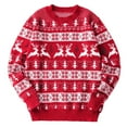 thumbnail image 1 of KKBOTIVE Christmas Fashion Knit Sweater for Mens Casual Loose Fit Crewneck Pullover Intricate Jacquard Pattern Soft Warm Winter Tops Red Size: M, 1 of 9