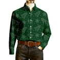 thumbnail image 1 of KKBOTIVE Christmas Shirts for Men Long Sleeve Button Down Dress Shirt Novelty Santa Tree Graphic Tops Men's Xmas Holiday Party Clothes Dark Green Size: S, 1 of 4