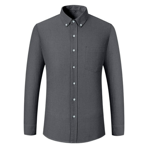 KKBOTIVE Dress Shirt for Mens Long Sleeve Casual Slim Fit Solid Classic Shirt Formal Business Everyday Wear Black Size: XXXXXXL