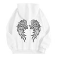 thumbnail image 1 of KKBOTIVE Fashion Angel Wing Printed Hoodies for Adult - Casual Sweatshirt Cozy Warm Hooded Pullover for Couple's Fall Winter Streetwear White Size: XXL, 1 of 7