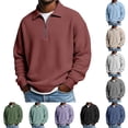 thumbnail image 1 of KKBOTIVE Fashion Polo Shirts for Men Collared Long Sleeve Shirt Comfort Quarter Zip Thermal Workout Shirts Casual Tops, Khaki Size: XXXXL, 1 of 5