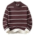 thumbnail image 1 of KKBOTIVE Sweater Coat for Mens, Winter Warm Knit Pullover, Retro Striped Casual Sweaters Men's Daily Outerwear ( Coffee Size: M ), 1 of 1