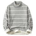 thumbnail image 1 of KKBOTIVE Sweater Coat for Mens, Winter Warm Knit Pullover, Retro Striped Casual Sweaters Men's Daily Outerwear ( Grey Size: XXXL ), 1 of 4