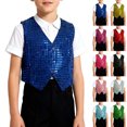 thumbnail image 1 of KKBOTIVE Kids Boys Girls Sequins Sleeveless V neckline -Hop Jazz Dance Party Stage Performance Jacket Vest Clothes ( Pink Size: 6-7 Years ), 1 of 6