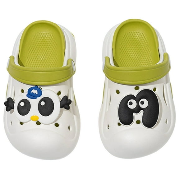 KKBOTIVE Kids Clogs Cute Cartoon Boys Girls Garden Clogs Toddlers Breathable Slides Sandals Child's Lightweight -on Beach Pool Shower Slippers, Green Size: 3.5-4 Years