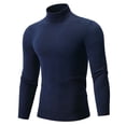 thumbnail image 1 of KKBOTIVE Knitted Sweater Coat for Mens Fashion Half Hign Neck Pullover Long Sleeve Warm Soft Winter Outerwear for Fall Winter Clothes Navy Size: XXXXL, 1 of 6