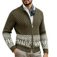 thumbnail image 1 of KKBOTIVE Knitted Sweater Coat for Mens Zip Up Long Sleeve Casual Textured Sweaters for Fall Winter Warm Outerwear Men's Fashion ( Brown Size: XXXL ), 1 of 4