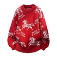 thumbnail image 1 of KKBOTIVE Men's 2026 Sweater Casual Horse Graphic Fashion Crew Neck Long Sleeve Sweaters Jacket for Men's Year Themed Outerwear, Red Size: L, 1 of 6