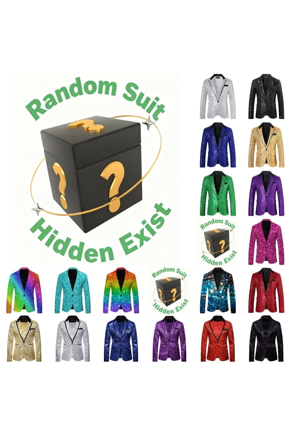 Men's Carnival Blazers - Random Suit Jacket Mysterious Funny Jackets with Hidden Edition Size:M
