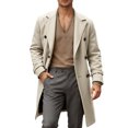 thumbnail image 1 of KKBOTIVE Men's Jacket Coat Long Jackets Winter Overcoat Peacoat Double Collared for Men's Fashion Clothes ( Khaki Size: M ), 1 of 4