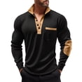 thumbnail image 1 of KKBOTIVE Men's Sweatshirt with Stand Collar Fall Winter Pullover Casual Button Down Retro Top Sweat Shirts for Men Daily Wear, Black Size: L, 1 of 4