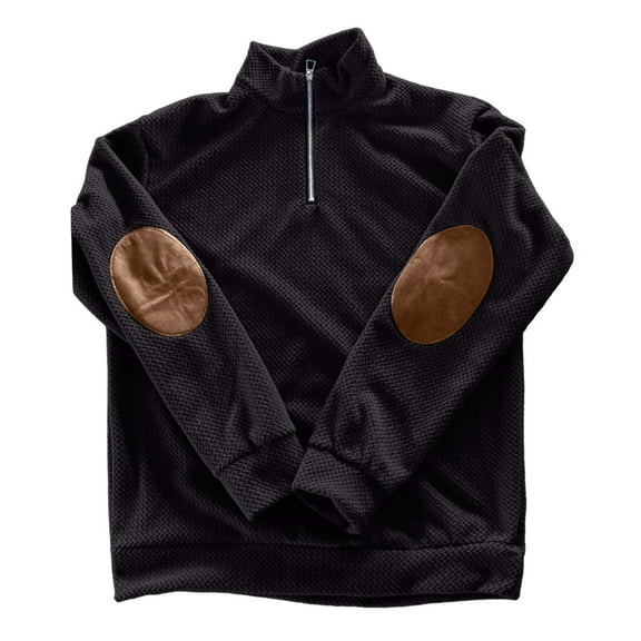 KKBOTIVE Men's Tracksuit 2 Piece Set Relaxed Fit Half-Zip Sweatsuits Athletic Running Jogging Suit Sets Fashion Fall Winter Outfits Black Size: XL