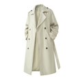 thumbnail image 1 of KKBOTIVE Men's Trench Coat Slim fit Double Breasted Belted Windbreaker Lapel Long Jacket Casual Windproof Overcoat Beige Size: XXXL, 1 of 4