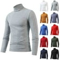 thumbnail image 1 of KKBOTIVE Men's Turtleneck Shirts, Long Sleeve Cozy Pullover Sweaters Neck Knitted T-Shirt Basic Slim Fit Tops Black Size: XL, 1 of 6