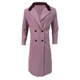 thumbnail image 1 of KKBOTIVE Men's Wool Jackets & Coats Double Collar Long Jacket Cotton Blend Peacoat Business Clothes Mens Fashion ( Purple Size: XXL ), 1 of 4