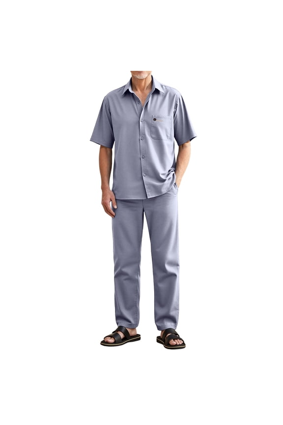 Mens 2pc Outfit Set Fashion Print Crewneck T Shirt Top and Shorts Pants Set Mens Summer 2 Piece Suits, Light Gray Size: 39