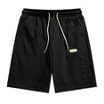 thumbnail image 1 of KKBOTIVE Mens Cargo Shorts Elastic Waistband Drawstring Fashion Shorts Loose Fit Breathable Fabric Summer Outdoor Casual Shorts ( Black Size: XXXL ), 1 of 8