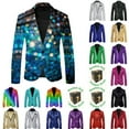thumbnail image 1 of KKBOTIVE Mens Carnival Blazers - Christmas Suit 2025 Novelty Funny Graphic Xmas Sport Coat Slim Fit Printed Jacket Holiday Party Wear Silver Size: L, 1 of 6
