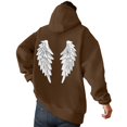 thumbnail image 1 of KKBOTIVE Mens Fashion Angel Wing Printed Hoodies Casual Long Sleeve Hooded Pullover for Men's Fall Winter Streetwear Coffee Size: M, 1 of 4