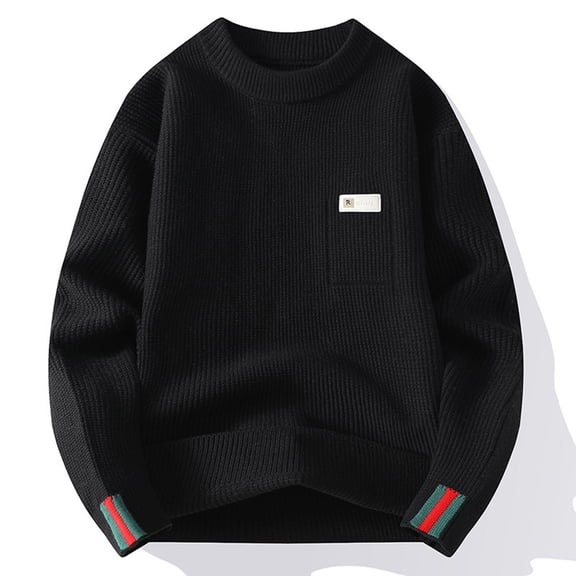 KKBOTIVE Mens Knitted Sweater Coat Fashion Thermal Winter Pullover, Long Sleeve Casual Outerwear Cardigan for Men's Daily Wear ( Black Size: M )