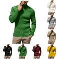 thumbnail image 1 of KKBOTIVE Mens Sweaters Ribbed Slim Fit Knitted Pullover Casual Turtleneck Sweater Top Men's Fashion ( Red Size: M ), 1 of 4