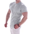thumbnail image 1 of KKBOTIVE Mens T Shirts Sports Solid Color Tees Short Sleeved Sweatshirt Comfort Soft Tops Fashion Clothes for Mens, Light Gray Size: L, 1 of 4