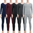 thumbnail image 1 of KKBOTIVE Mens Thermal Underwear Sets Winter Warm Base Layer Thermal Tops and Bottoms Long Johns Set Loungewear, Dark Gray, Size XXXL, 1 of 9