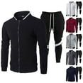 thumbnail image 1 of KKBOTIVE Mens Tracksuits 2 Pieces Casual Sport Sets Long Sleeve Jacket and Sweatpants Suits Color Block Jogging Sweatsuits ( Black Size: XL ), 1 of 3