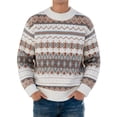 thumbnail image 1 of KKBOTIVE Sweater Coat for Men Fashion Graphic Streetwear Crew Neck Patchwork Pullovers Casual Outerwear Winter Clothes ( Beige Size: XXL ), 1 of 9