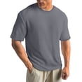 thumbnail image 1 of KKBOTIVE T-Shirt for Mens Solid Color Round Neck Athletic Tees Gym Workout Sweatshirt Soft Cozy Top for Adult's Daily Summer Work Wear, Grey Size: XL, 1 of 7