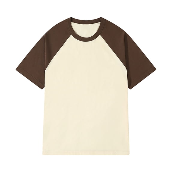 KKBOTIVE T-Shirt for Mens Sports Solid Color Tees Short Sleeved Sweatshirt Soft Cozy Top Adult's Fashion Wear, Brown Size: M