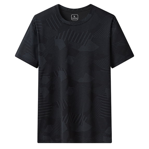 KKBOTIVE T-Shirts for Men Crewneck Pure Solid Tees Workout Running Shirts Quick Drying Tops Mens Fashion Outfits, Black Size: XXL
